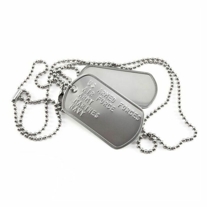 Dog-tags US Army bedrukt met eigen tekst naar keuze