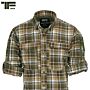 TF-2215 Flanel contractor overhemd bruin/groen