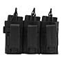 101inc Triple kangaroo M4 mag pouch zwart