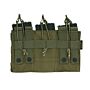 101inc Triple open top M4 mag pouch groen