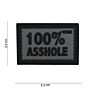 Embleem 3D PVC 100% Asshole grijs/zwart