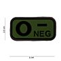 Embleem 3D PVC bloedgroep O- negatief groen
