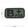 Embleem 3D PVC bloedgroep B+ positief groen