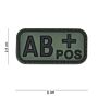 Embleem 3D PVC bloedgroep AB+ positief green