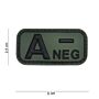 Embleem 3D PVC bloedgroep A- negatief groen