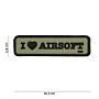 Embleem 3D PVC I Love Airsoft groen