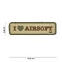 Embleem 3D PVC I Love Airsoft coyote