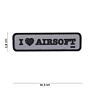 Embleem 3D PVC I Love Airsoft grijs