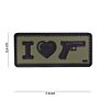 Embleem 3D PVC I Love My Sidearm groen
