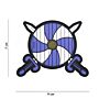 Embleem 3D PVC Viking schild zwaarden blauw