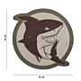 Embleem 3D PVC Aanvallende haai bruin
