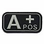 Embleem 3D PVC Bloedgroep A+ POS zwart