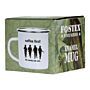 Fostex Emaille mok Coffee First! Wit
