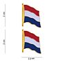 Embleem metaal Nederlandse vlag 2st. pin