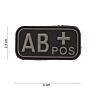 Embleem 3D PVC Bloedgroep AB+ POS zwart