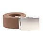 Tropenkoppel riem breed khaki met schuifgesp