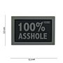 Embleem 3D PVC 100% Asshole zwart/grijs