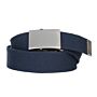 Tropenkoppel riem breed navy met schuifgesp