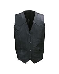 Biker vest leder zwart