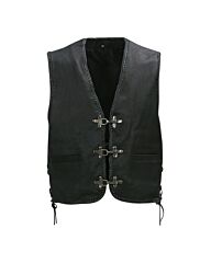 Biker vest leder X-treme zwart