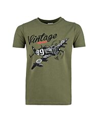 Fostex Kinder t-shirt Vliegtuig Groen