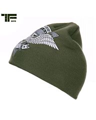 TF-2215 Beanie skull & wings groen