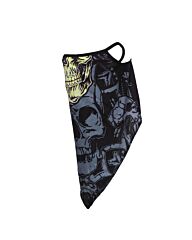 101Inc Gezichtsmasker met oorlus gele skull