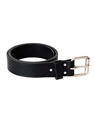 Leren riem met metalen gesp zwart