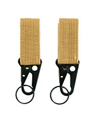 101inc Molle snap hook with keyring 2-pack coyote