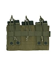 101inc Triple open top M4 mag pouch groen