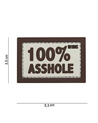 Embleem 3D PVC 100% Asshole beige/bruin