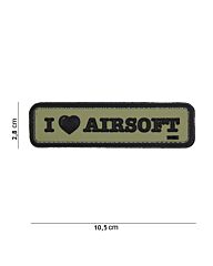 Embleem 3D PVC I Love Airsoft groen