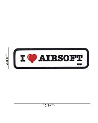 Embleem 3D PVC I Love Airsoft wit
