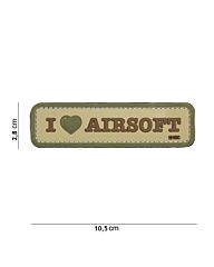 Embleem 3D PVC I Love Airsoft coyote