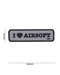 Embleem 3D PVC I Love Airsoft grijs