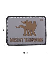 Embleem 3D PVC Airsoft Teamwork grijs