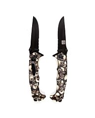 101inc Zakmes Skull + Clip Zwart