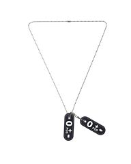 101inc Dog tag PVC Bloedgroep O+ positief zwart