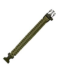 101inc Paracord Bracelet+Fluitje 9inch groen