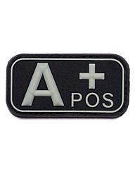 Embleem 3D PVC Bloedgroep A+ POS zwart
