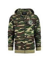 Fostex Hoodie with zipper Allied Star-Willy jeep camo