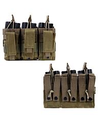 101inc Triple kangaroo M4 mag pouch groen