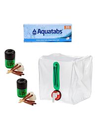 SK3 Noodpakket Survivalkit Aquatabs + 10L Watertank met Kraan + Stormlucifers 50 stuks