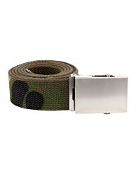 Tropenkoppel riem breed woodland camo met schuifgesp